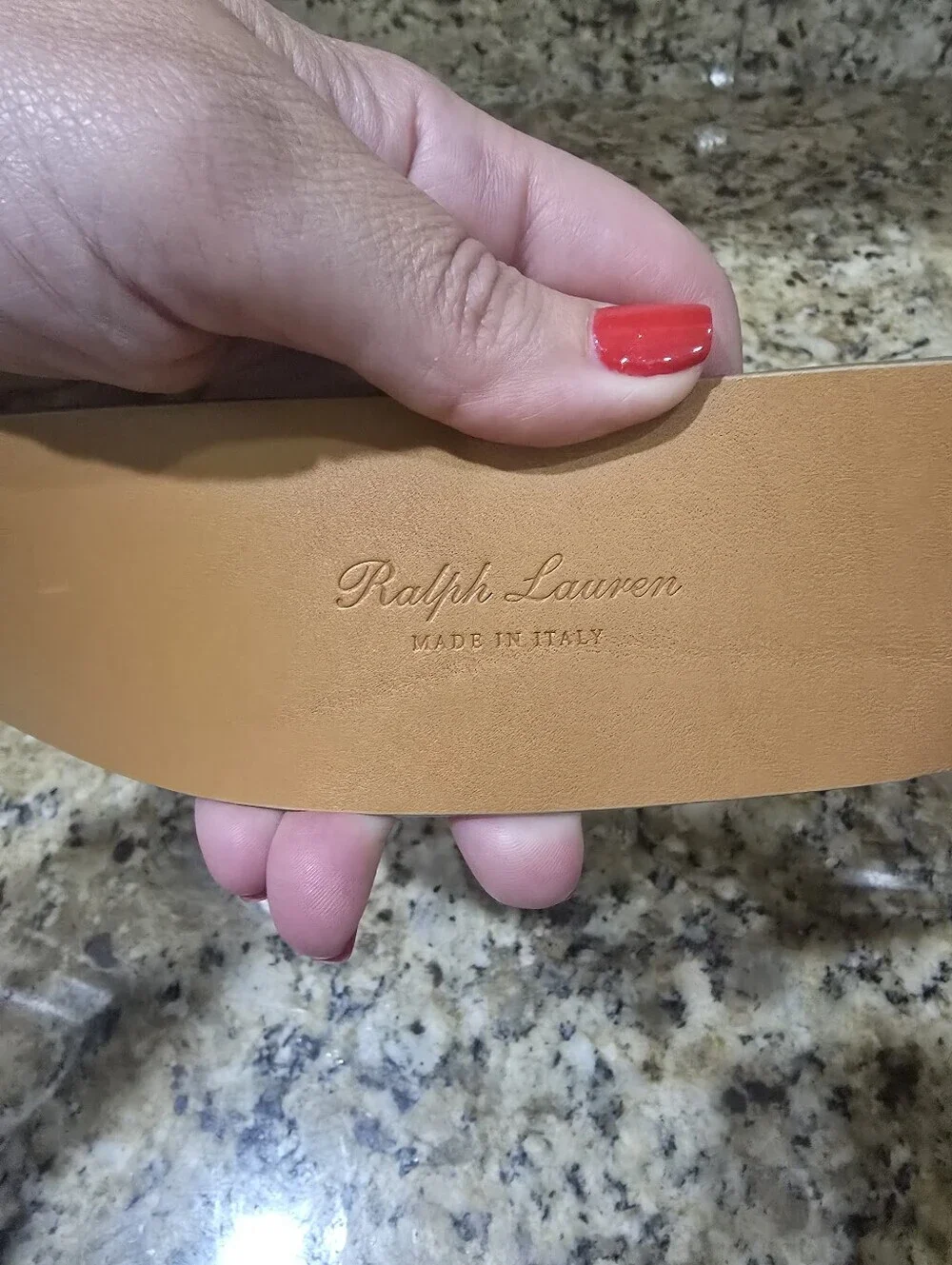 Ralph Lauren Gold Leather Waist Belt Womens Size Small 2” Gold Buckle